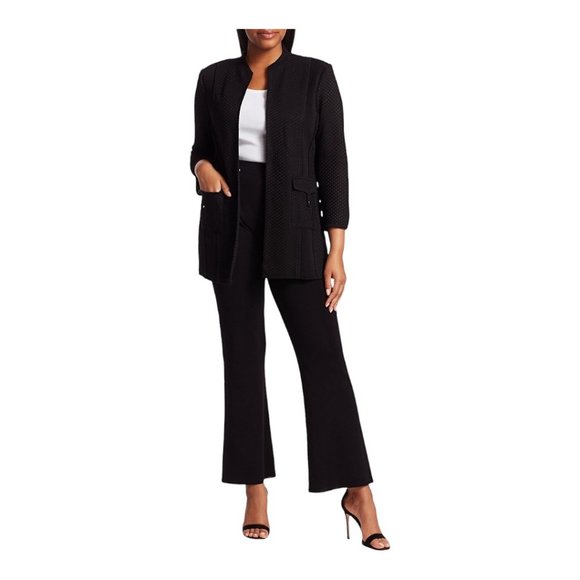 Misook Jackets & Blazers - SALE ‼️ Misook Mixed Texture Panel Knit Jacket Black Womens NWOT RTL $388